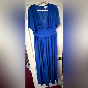 Faeriesty Royal Blue V-Neck Gown, 1XL